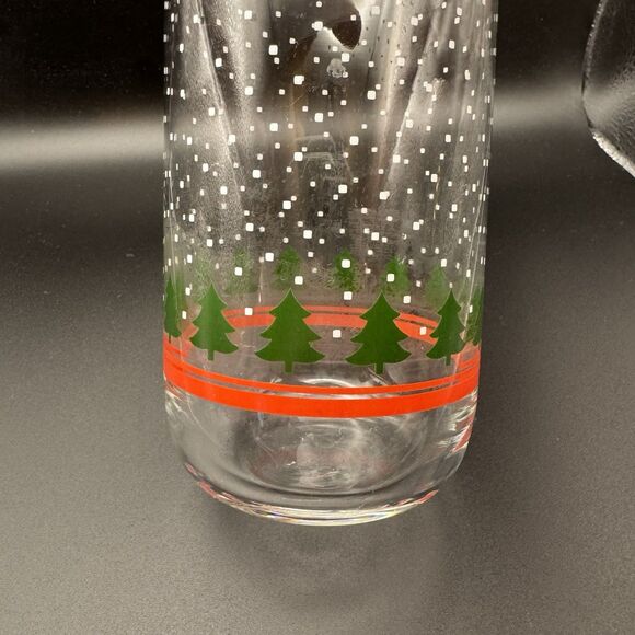 Libbey LRS61 TREES & SNOW 16oz Tumbler Glass Christmas HTF ec - Picture 7 of 12